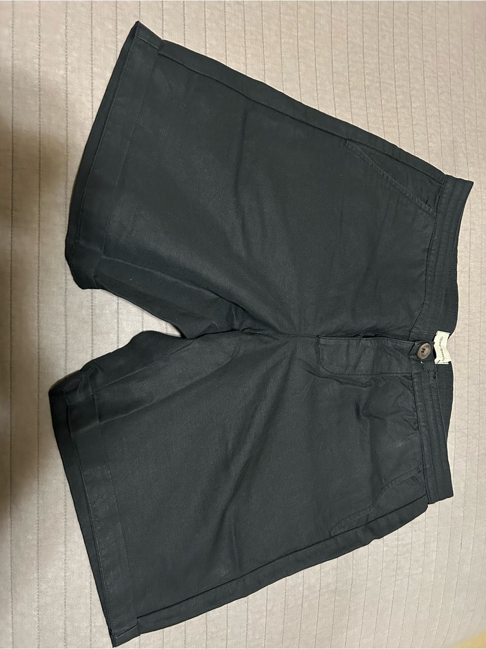 Oliver Spencer Black Linen Flat-Front Men's Shorts
